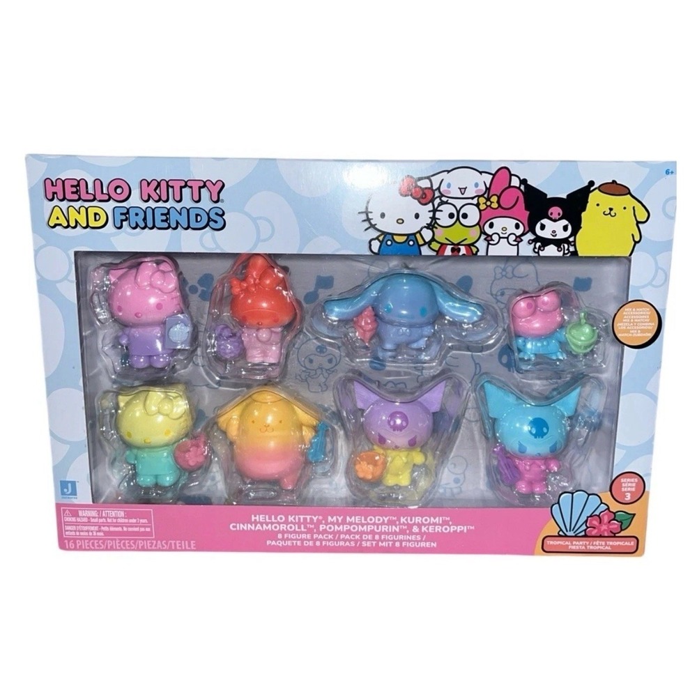 Hello Kitty and‎ Friends Tropical Party Series 3 8-Pack Fig Jazwares Sanrio NEW